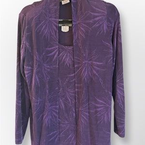 Purple two piece tank and jacket from Slinky Brand size M